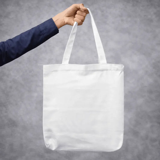 Minimal Everyday Medium Tote Bag with Zipper - White Pebble